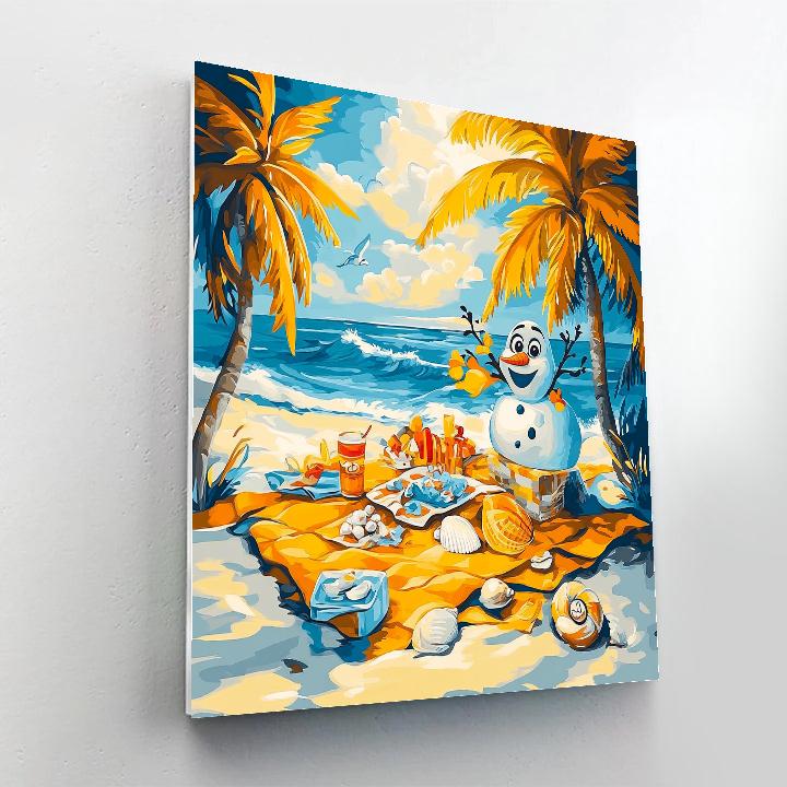 Olaf’s Summer Beach Picnic Disney Inspired Paint by numbers art