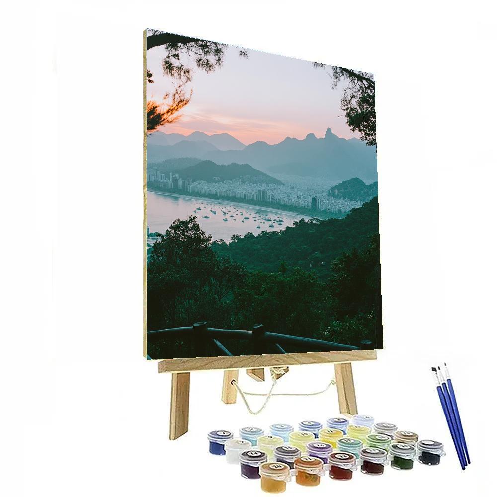 Clifftop View From Mirante Dona Marta Rio De Janeiro Brazil paint by color