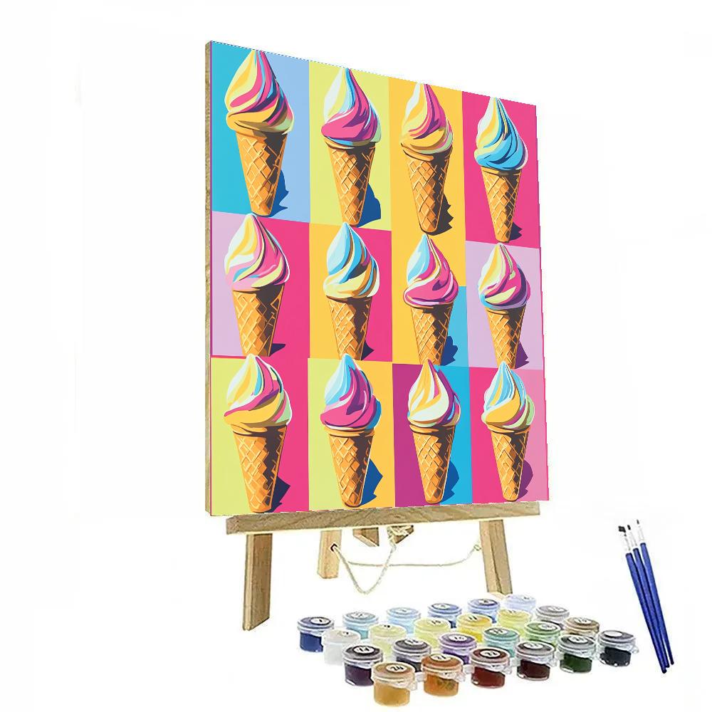 Andy Warhol Inspired Ice Cream Pop Art Paint by numbers kits
