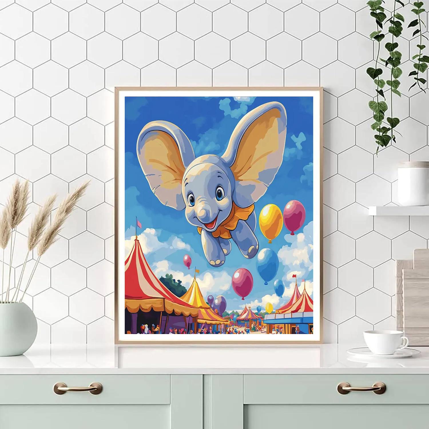 Dumbo’s Magical Circus Flight Disney Inspired paint by numbers