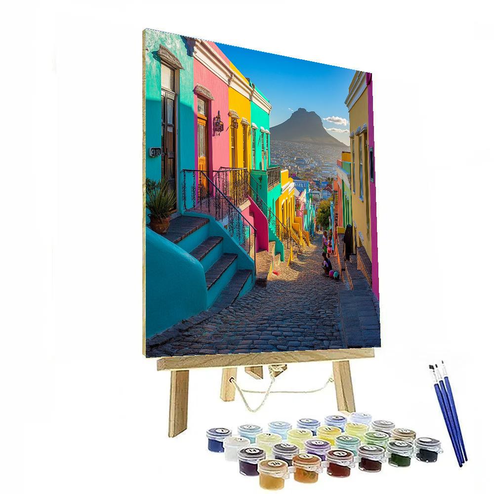 Colorful Historic Houses Of Bo Kaap Cape Town South Africa paint by color