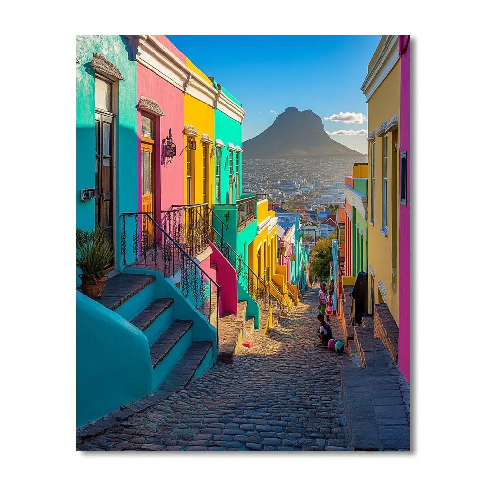 Colorful Historic Houses Of Bo Kaap Cape Town South Africa paint by color