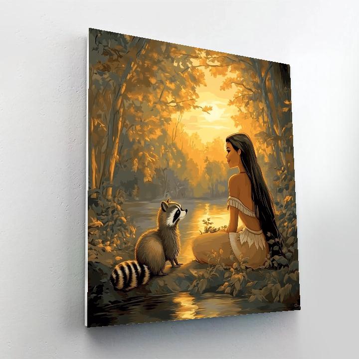 Pocahontas And Meeko’s River Evening Disney Inspired DIY paint by numbers