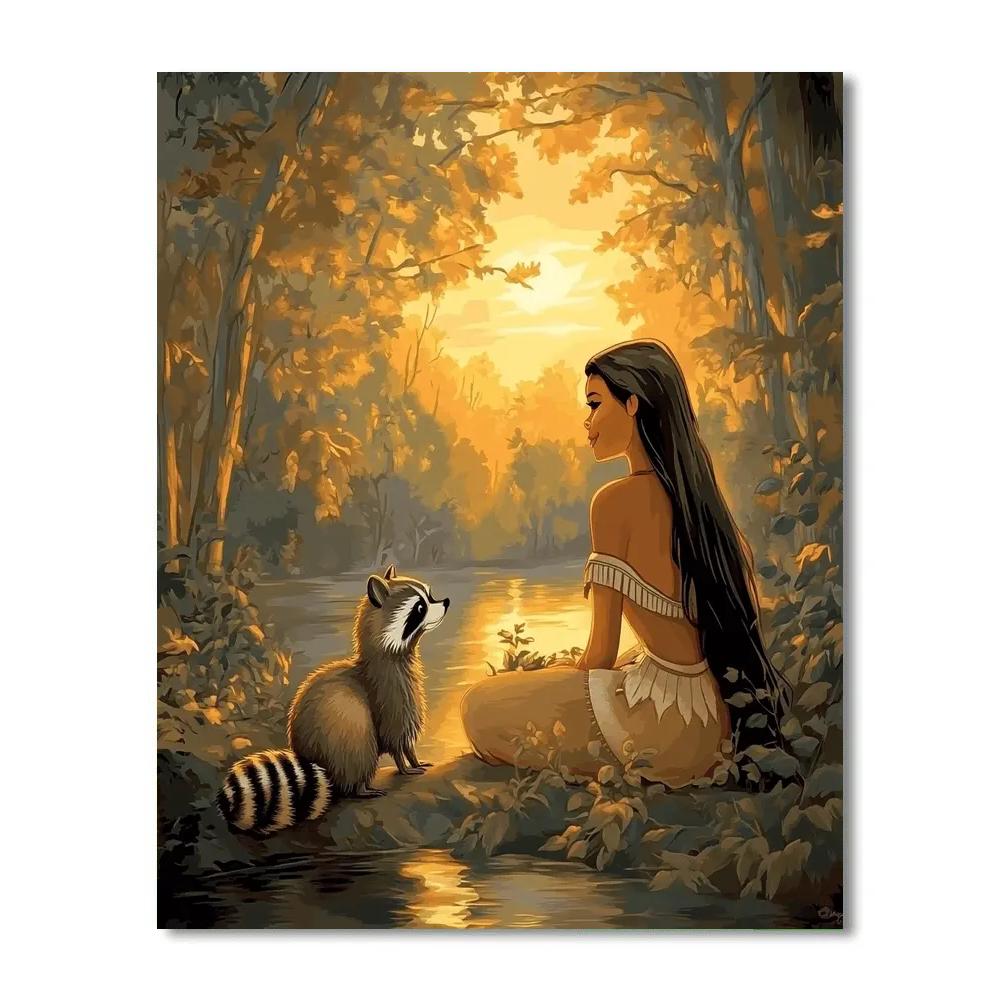 Pocahontas And Meeko’s River Evening Disney Inspired DIY paint by numbers