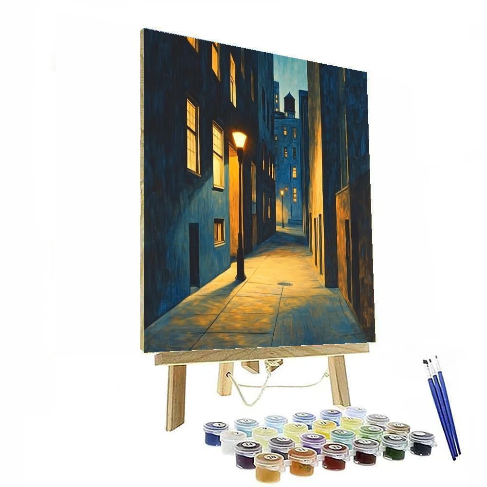 Edward Hopper Inspired Evening Streetscape Number painting