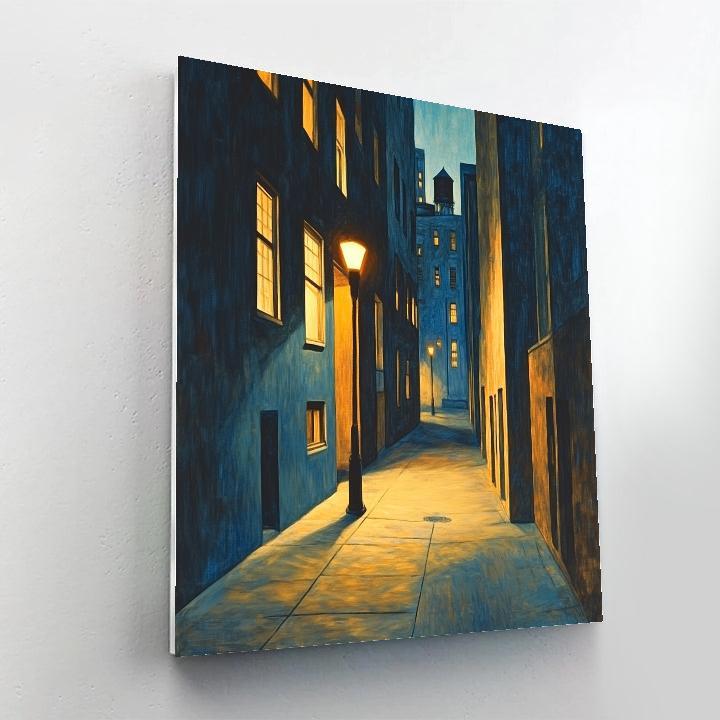 Edward Hopper Inspired Evening Streetscape Number painting