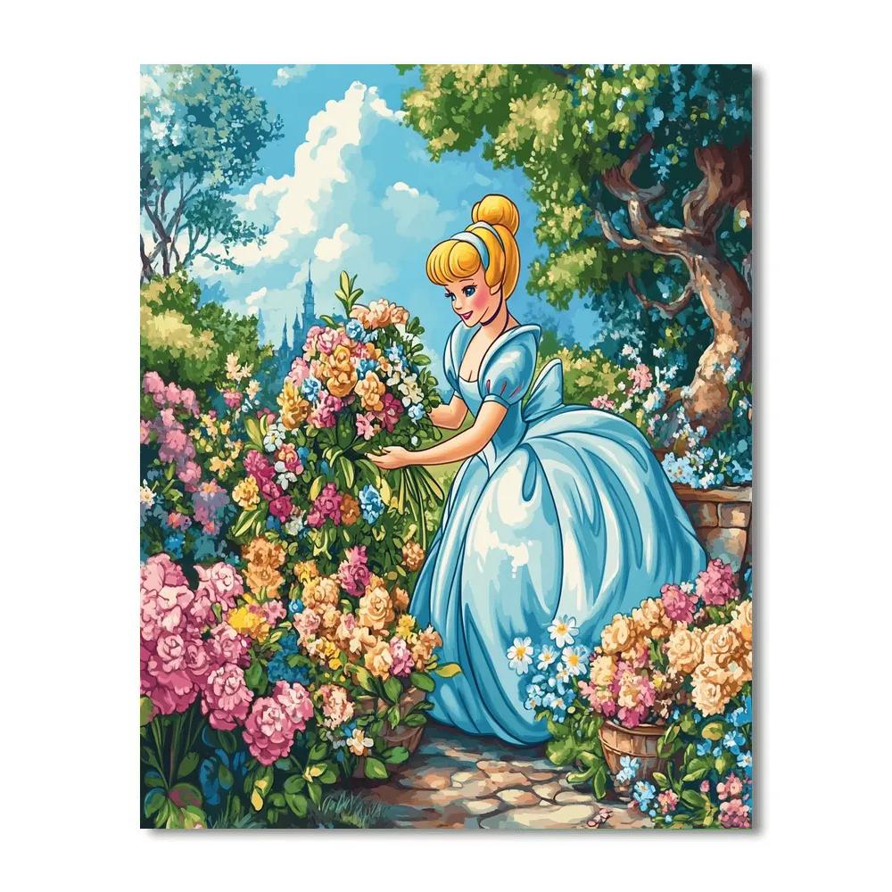 Cinderella’s Garden Ball Preparation Disney Inspired DIY paint by numbers