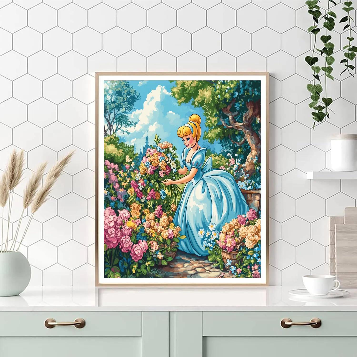 Cinderella’s Garden Ball Preparation Disney Inspired DIY paint by numbers