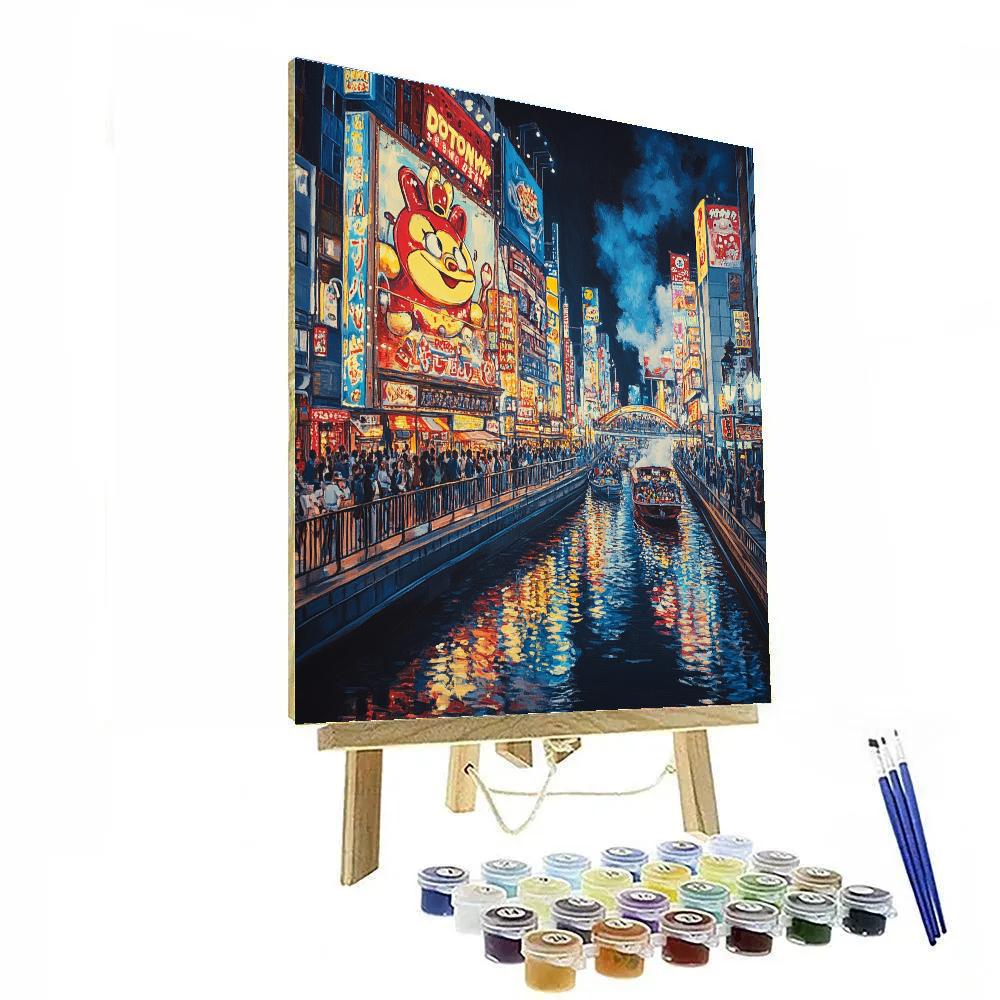 Evening Streetlife At Dotonbori Canal Osaka Japan Number painting