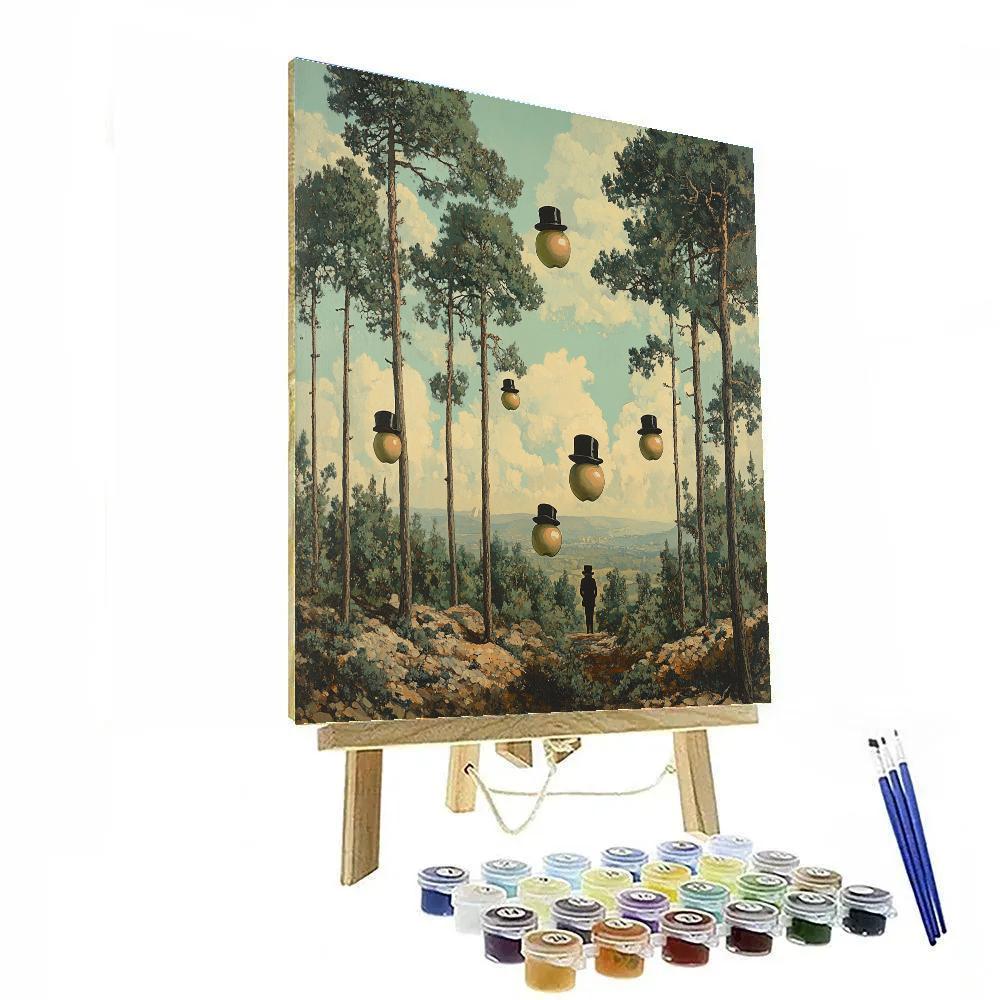 René Magritte Inspired Mystical Forest Paint by numbers art