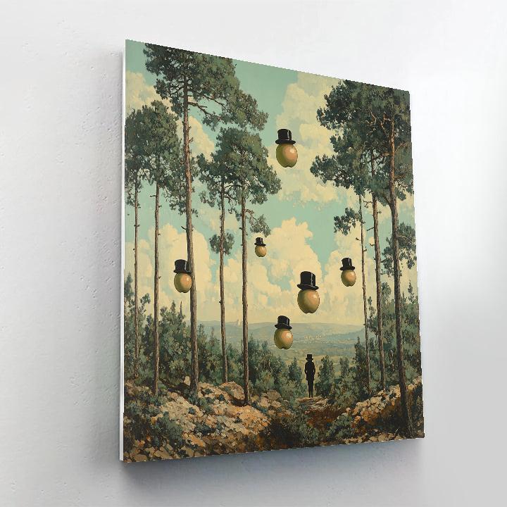 René Magritte Inspired Mystical Forest Paint by numbers art