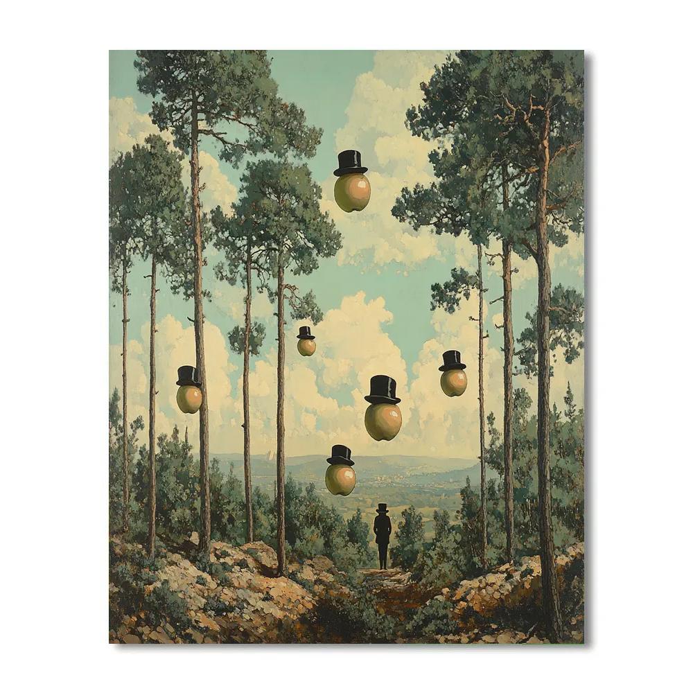 René Magritte Inspired Mystical Forest Paint by numbers art