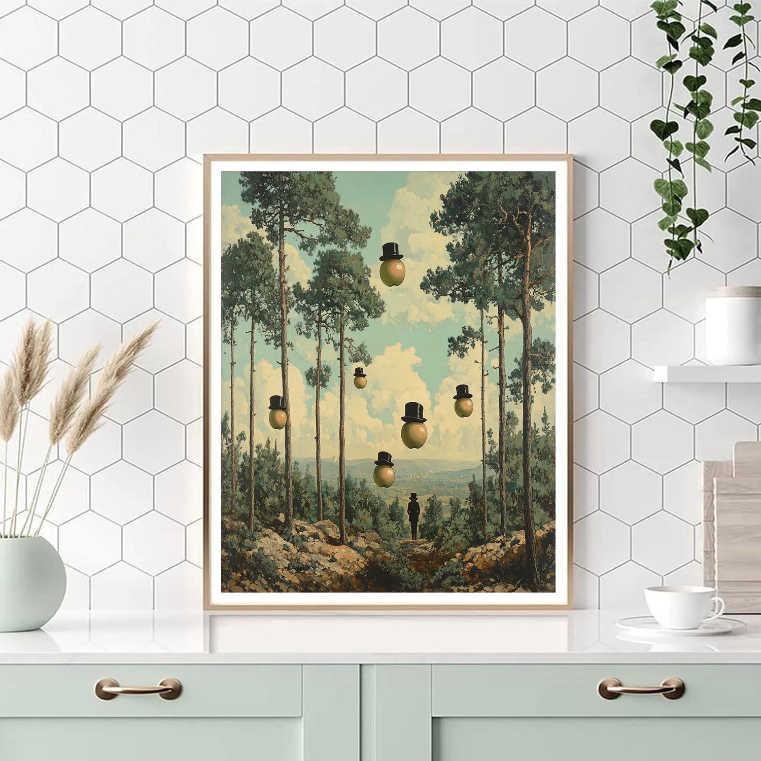 René Magritte Inspired Mystical Forest Paint by numbers art