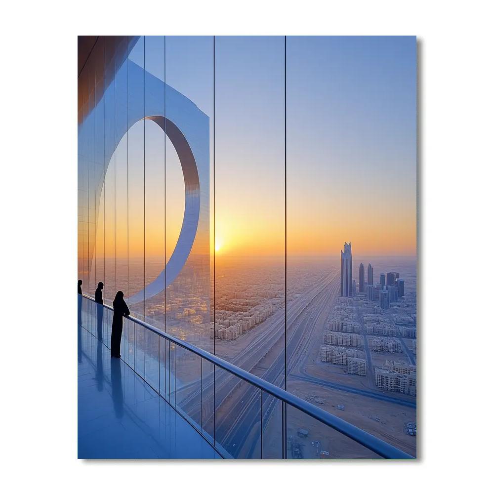 Panoramic View From Sky View Observatory Riyadh Saudi Arabia Paint by numbers kits