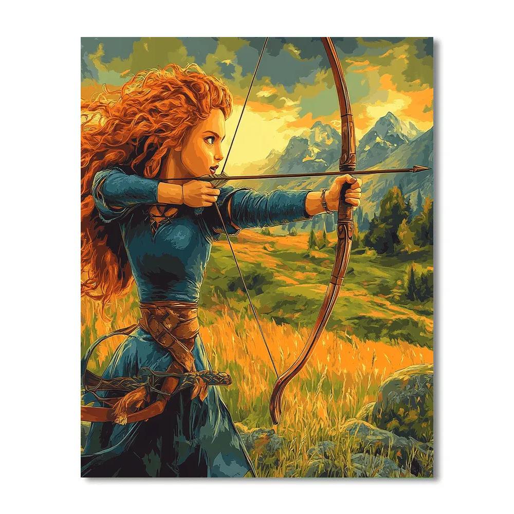 Merida’s Archery Challenge Disney Inspired DIY paint by numbers