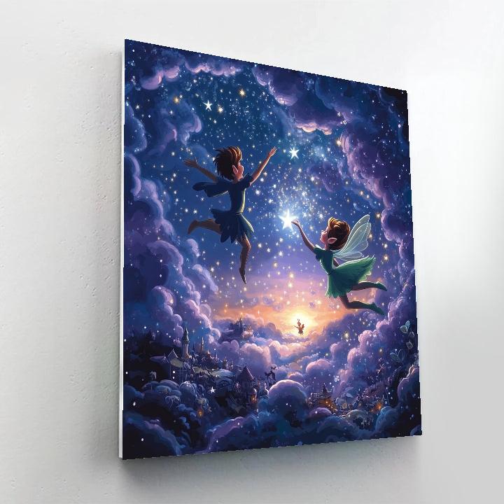 Peter Pan And Tinker Bell’s Starry Flight Disney Inspired paint by number
