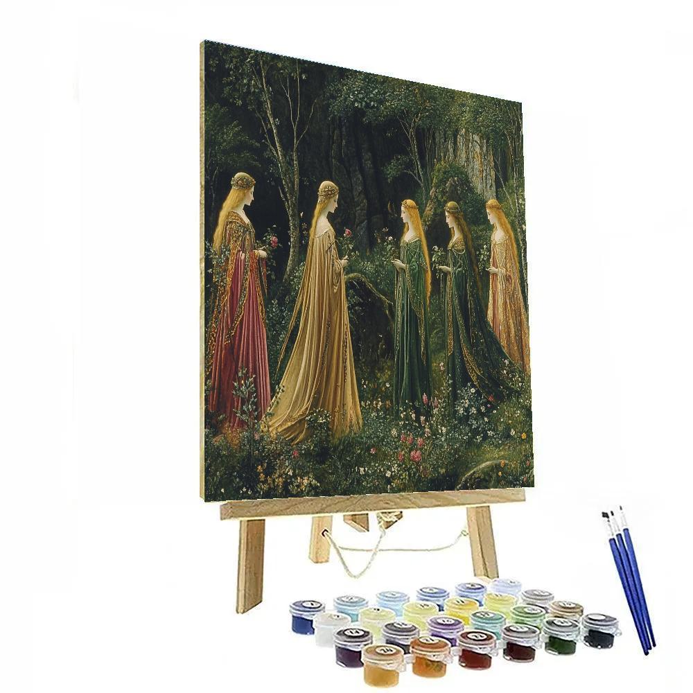Edward Burne-Jones Inspired Mythic Scene DIY paint by numbers