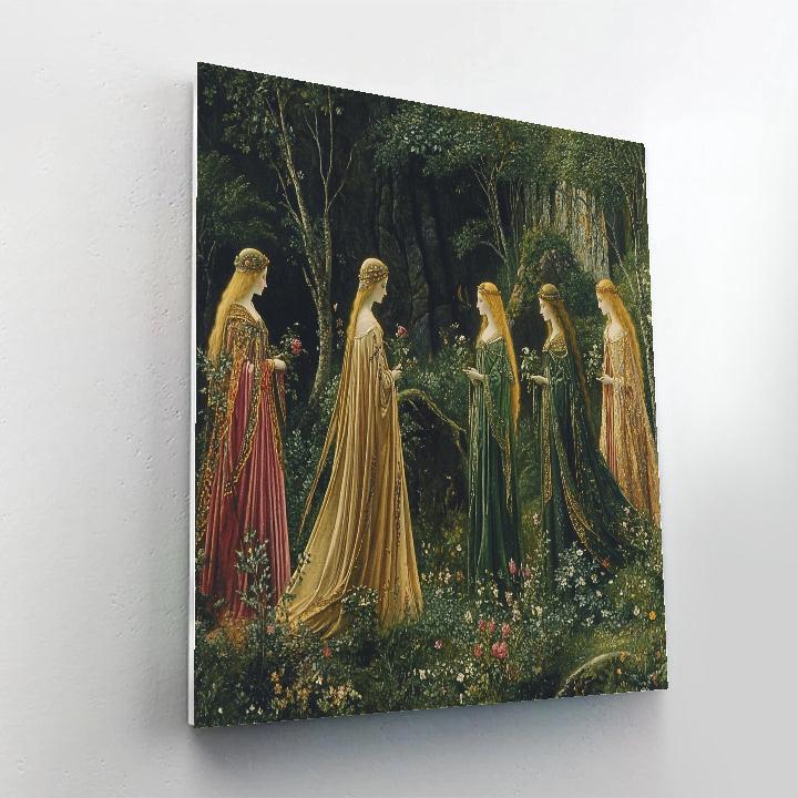 Edward Burne-Jones Inspired Mythic Scene DIY paint by numbers