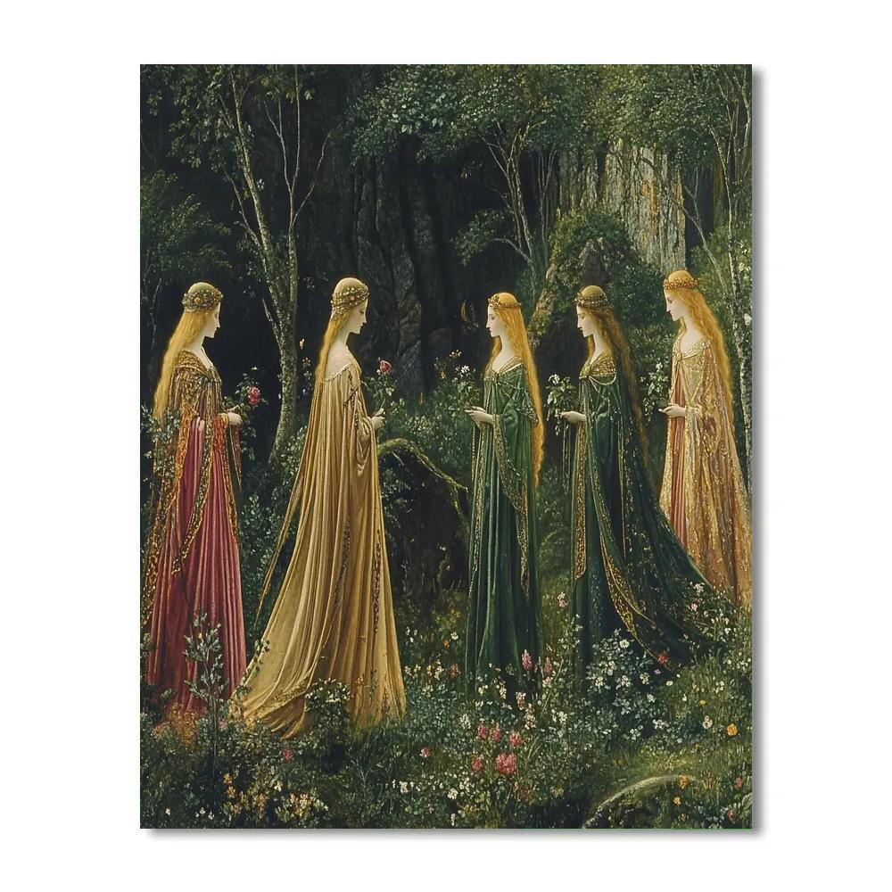 Edward Burne-Jones Inspired Mythic Scene DIY paint by numbers