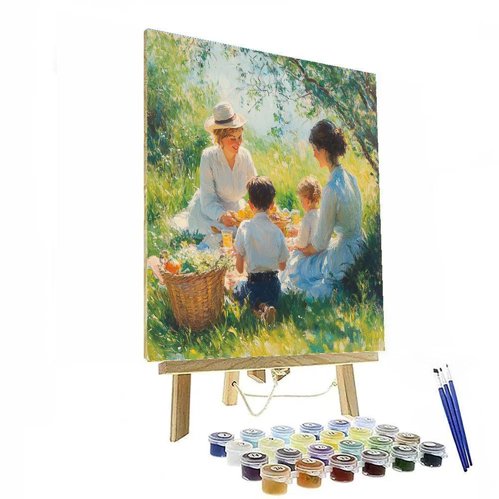 Mary Cassatt Inspired Family Picnic paint by numbers