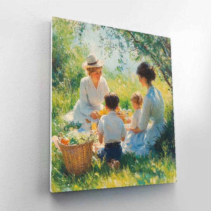 Mary Cassatt Inspired Family Picnic paint by numbers
