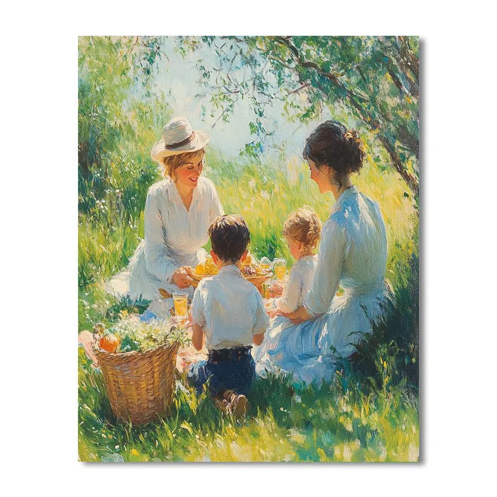 Mary Cassatt Inspired Family Picnic paint by numbers