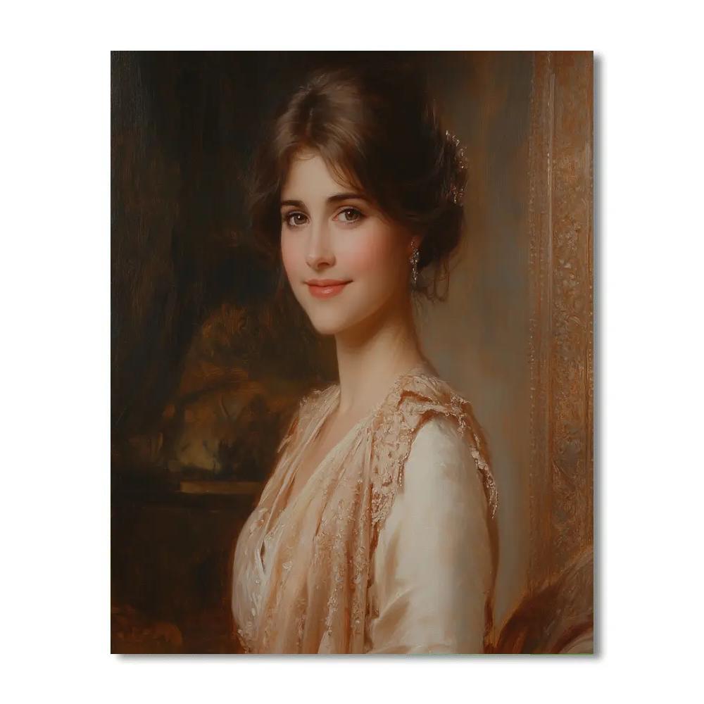 John Singer Sargent Inspired Elegant Portrait paint by color