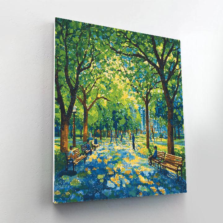 Georges Seurat Inspired City Park Number painting