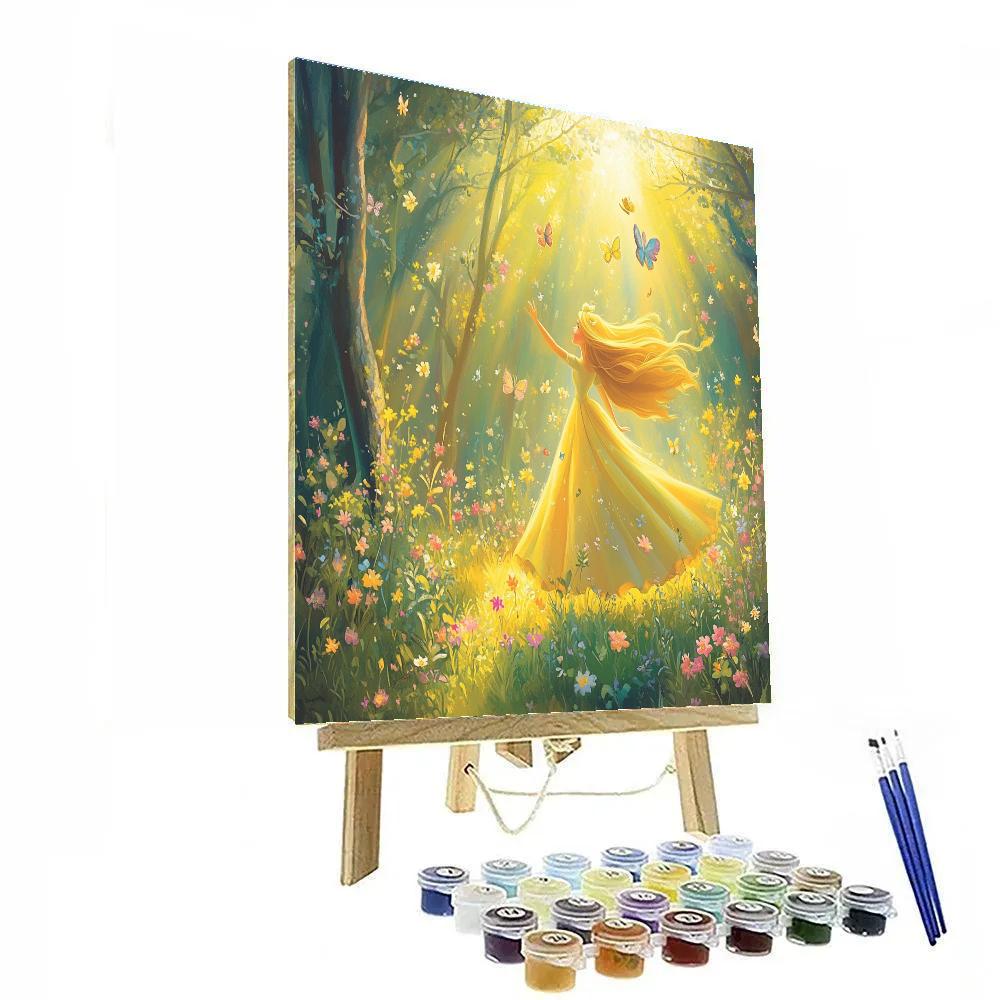 Aurora’s Springtime Woodland Dance Disney Inspired painting number kit