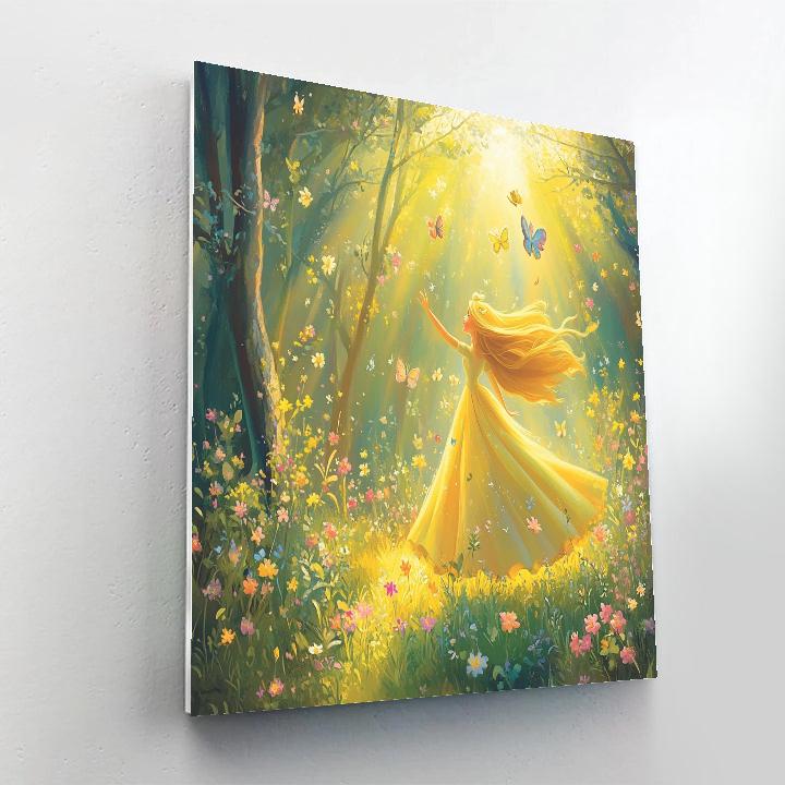 Aurora’s Springtime Woodland Dance Disney Inspired painting number kit