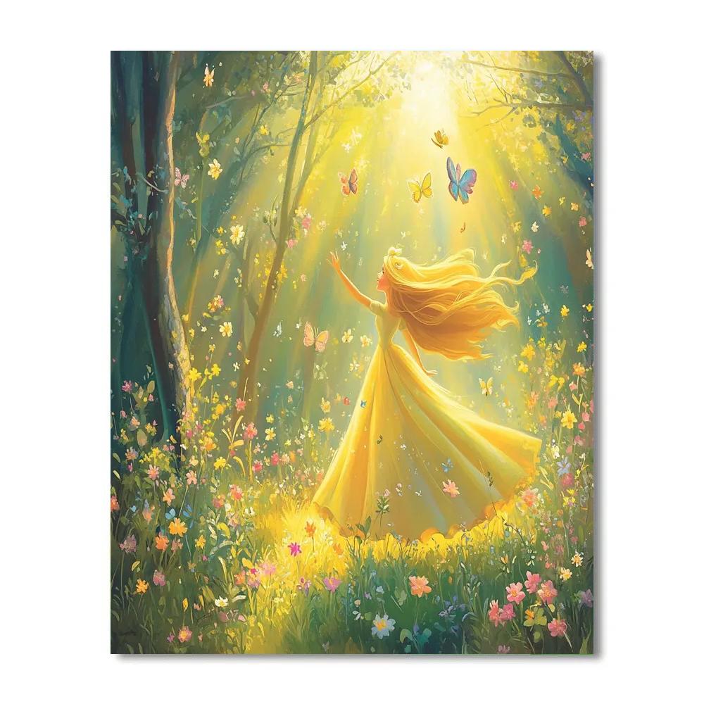 Aurora’s Springtime Woodland Dance Disney Inspired painting number kit