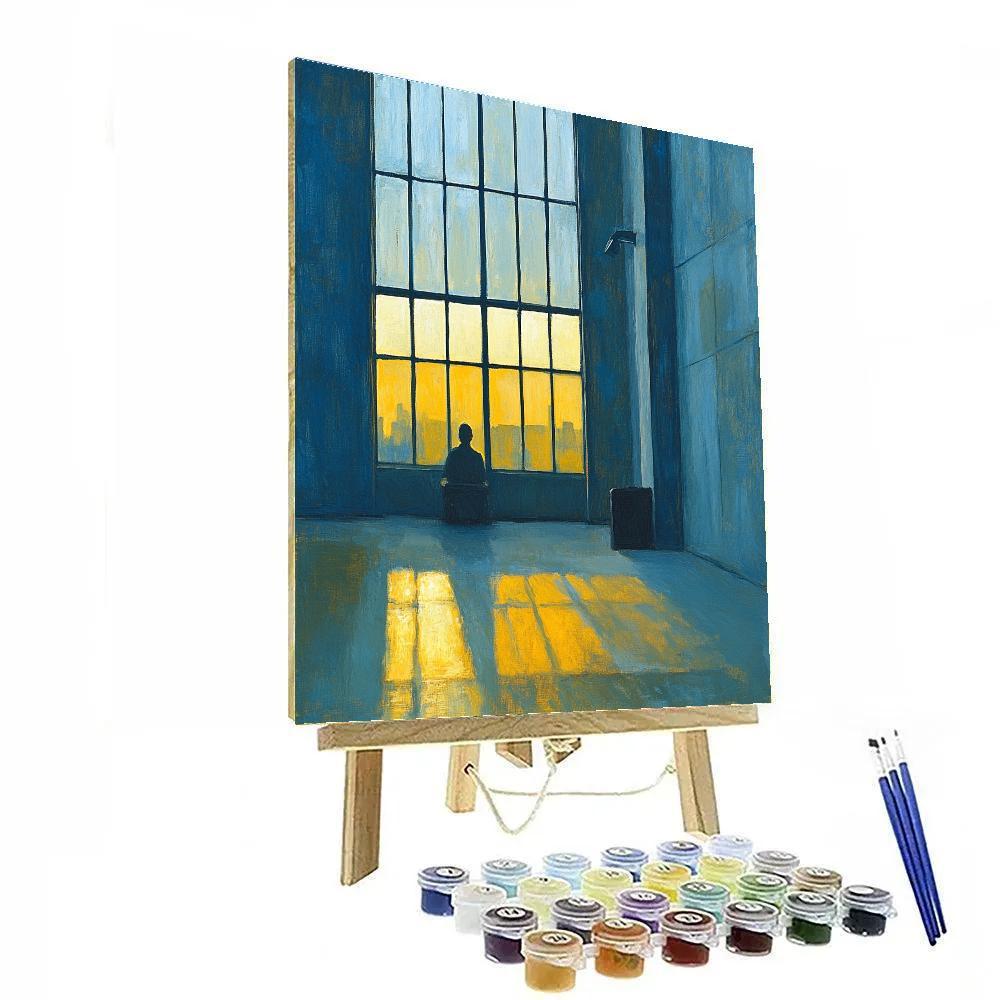 Edward Hopper Inspired Quiet Evening Number painting