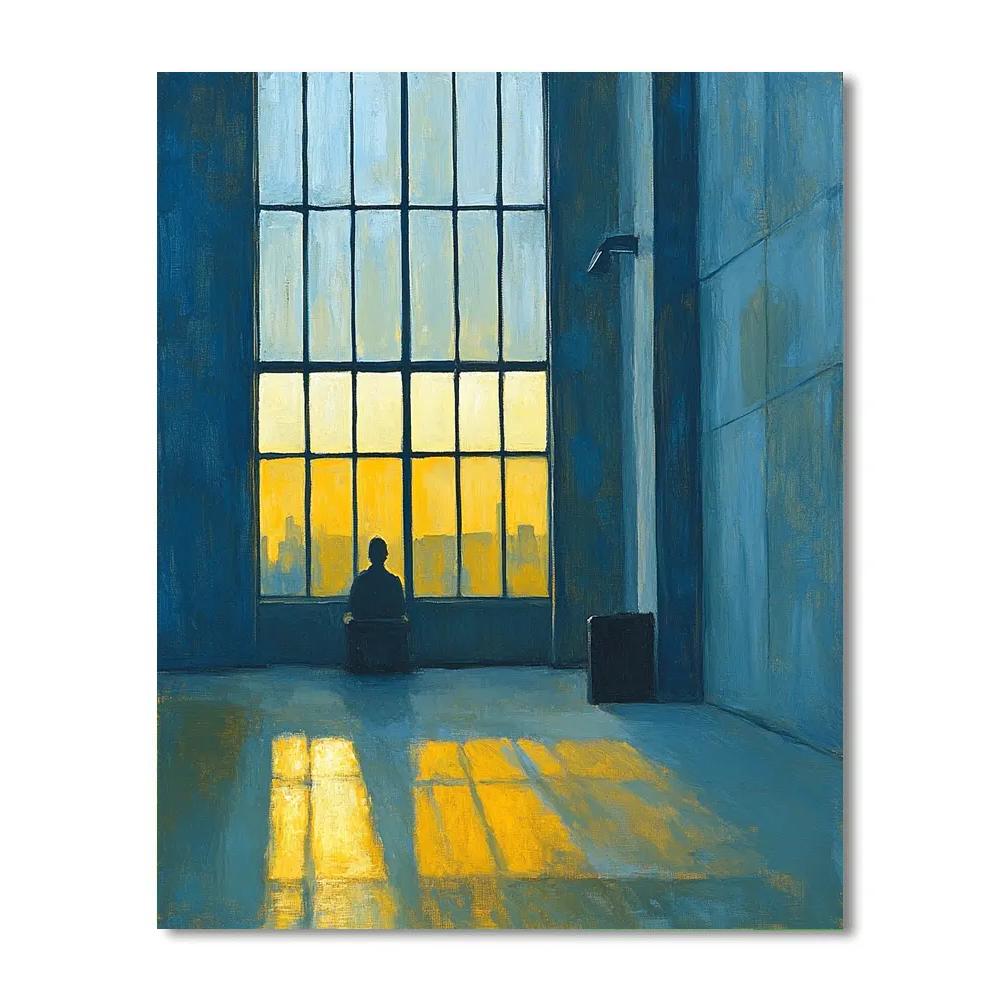 Edward Hopper Inspired Quiet Evening Number painting