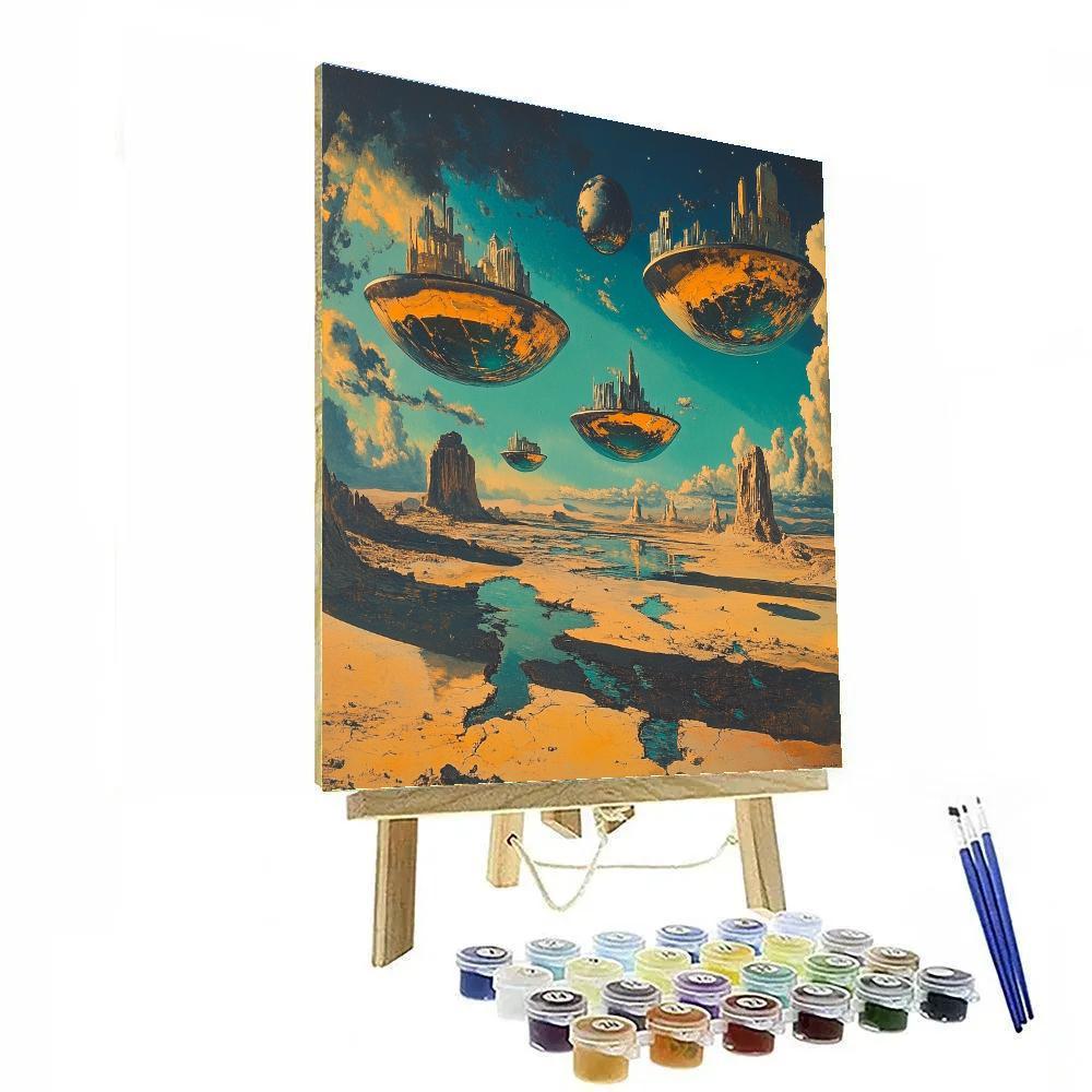 Salvador Dali Inspired Floating Islands paint by color