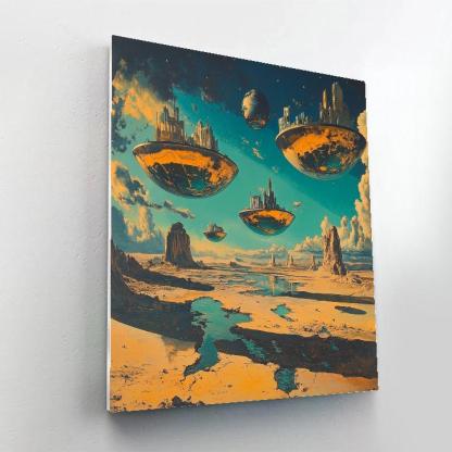 Salvador Dali Inspired Floating Islands paint by color