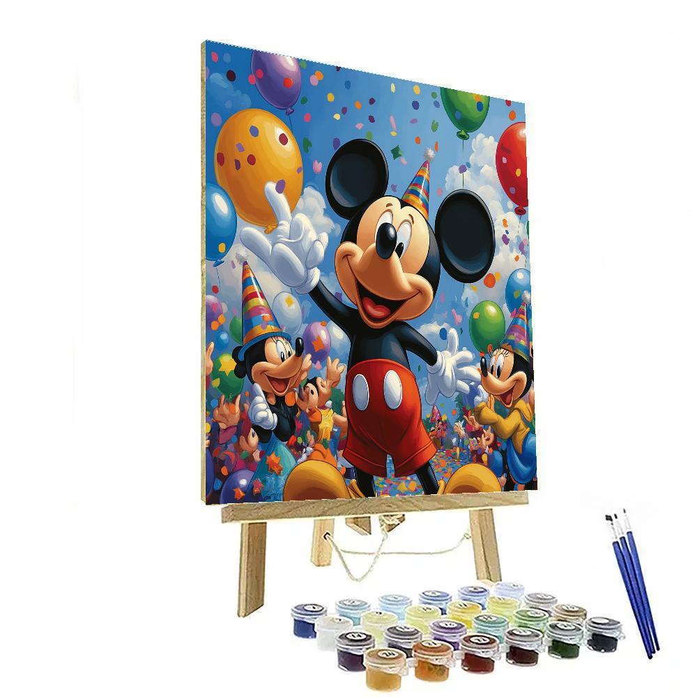 Mickey Mouse’s Happy Birthday Celebration Disney Inspired Paint by numbers art
