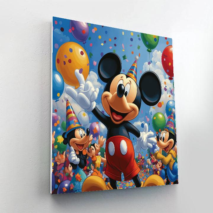 Mickey Mouse’s Happy Birthday Celebration Disney Inspired Paint by numbers art