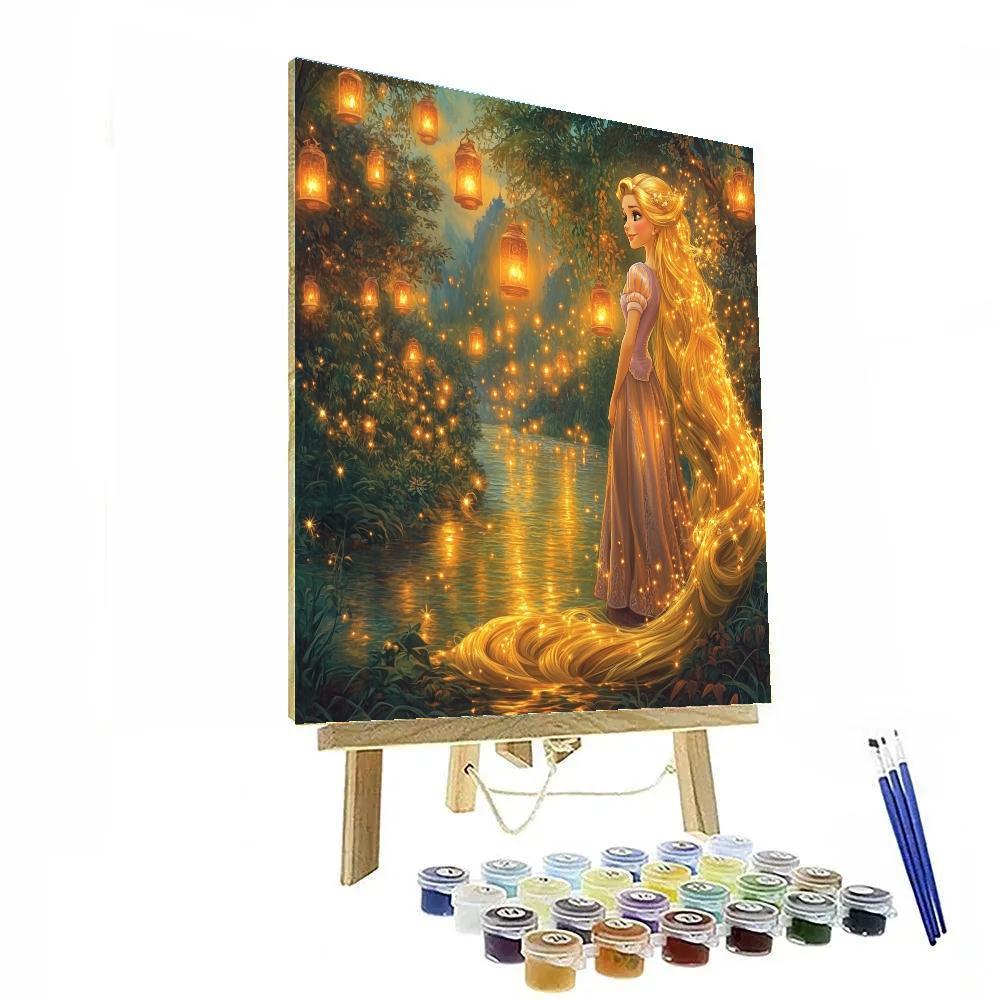 Rapunzel’s Enchanted Lantern Glow Disney Inspired Number painting