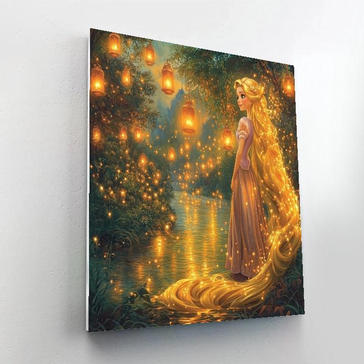 Rapunzel’s Enchanted Lantern Glow Disney Inspired Number painting