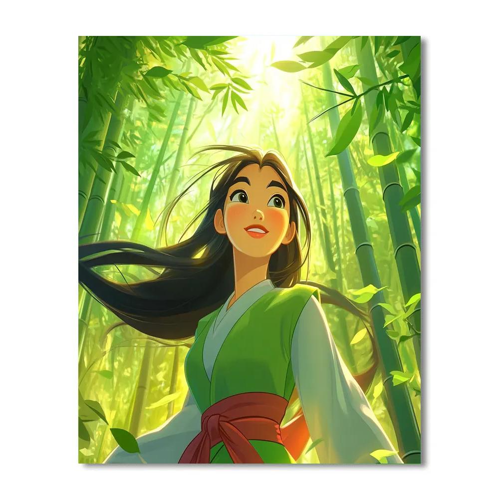 Mulan’s Courageous Bamboo Grove Journey Disney Inspired Paint by numbers kits