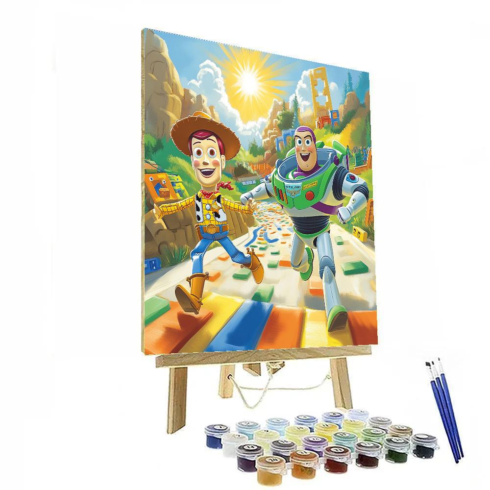 Woody And Buzz’s Adventure In Toyland Disney Inspired Paint by numbers art