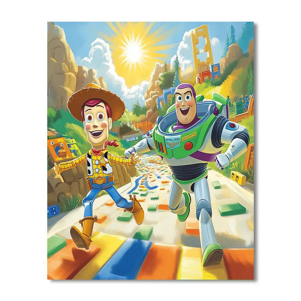 Woody And Buzz’s Adventure In Toyland Disney Inspired Paint by numbers art