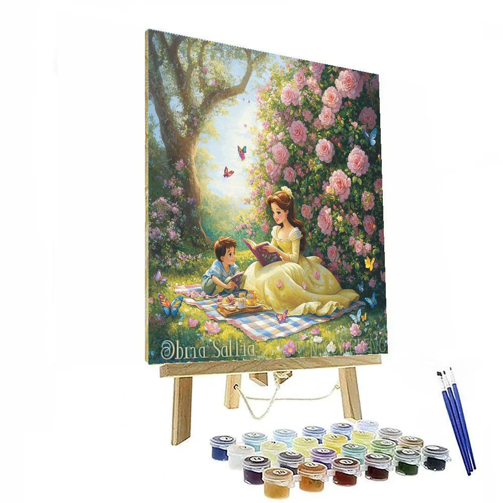 Belle And Chip’s Rose Garden Picnic Disney Inspired Painting by numbers kit