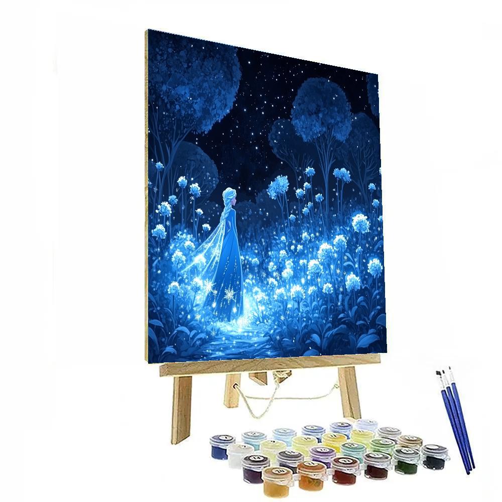 Elsa’s Sparkling Ice Garden Disney Inspired Number painting