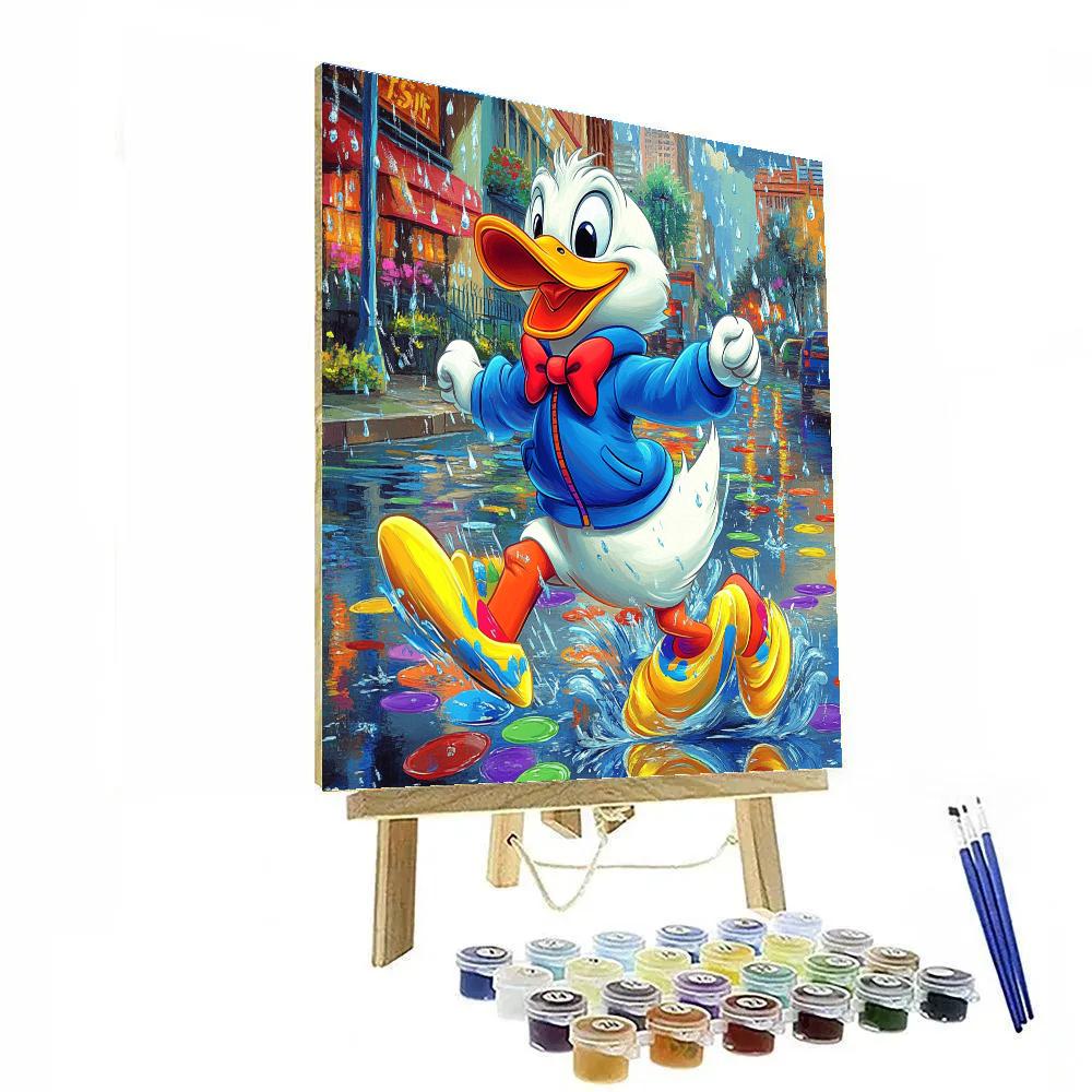 Donald Duck’s Rainy Day Splash Disney Inspired DIY paint by numbers