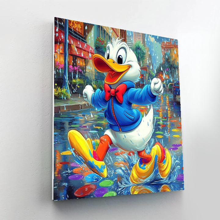 Donald Duck’s Rainy Day Splash Disney Inspired DIY paint by numbers