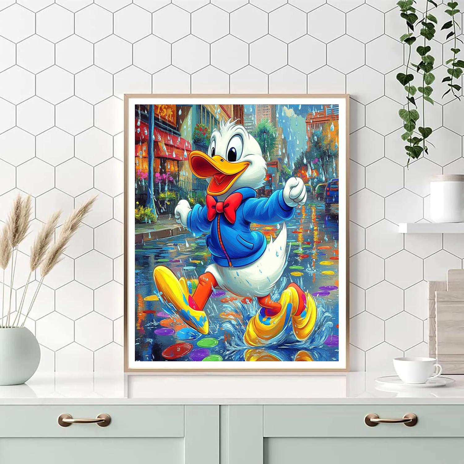 Donald Duck’s Rainy Day Splash Disney Inspired DIY paint by numbers