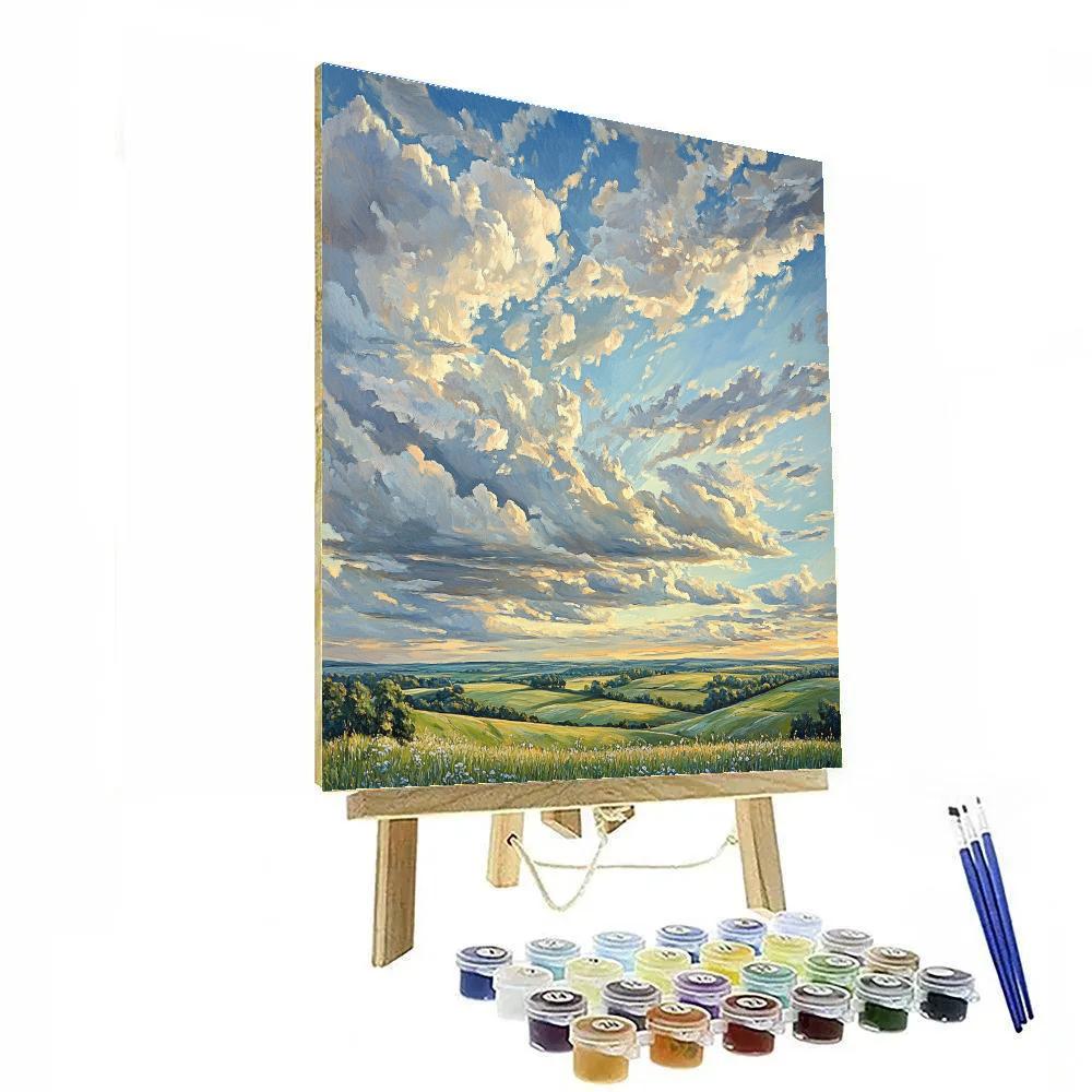 John Constable Inspired Cloudscape Over Field painting number kit