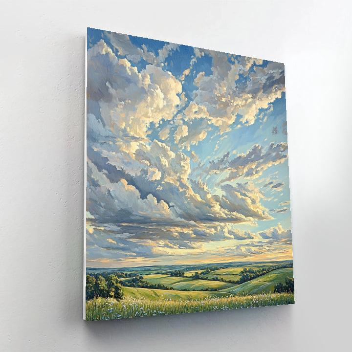 John Constable Inspired Cloudscape Over Field painting number kit