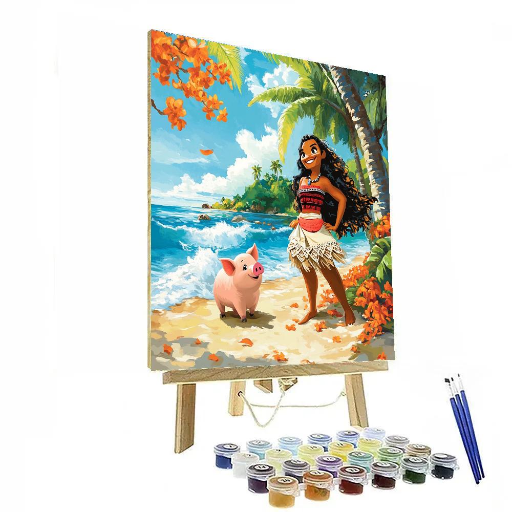 Moana And Pua’s Tropical Shore Adventure Disney Inspired paint by numbers
